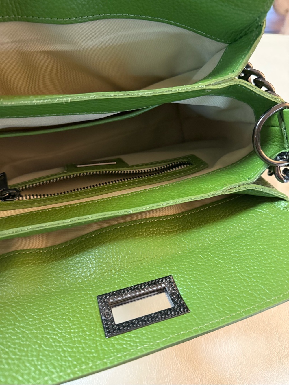 Green Leather Crossbody Bag - Italy - Picture 8 of 12